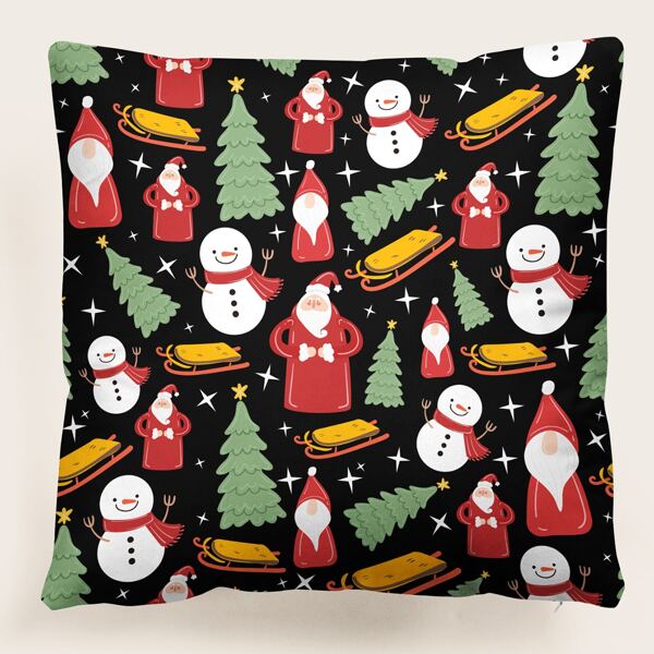 

Christmas Pattern Cushion Cover Without Filler, Multicolor