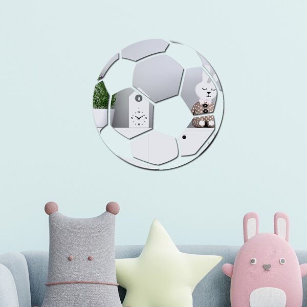 

1set Football Mirror Surface Sticker, Silver