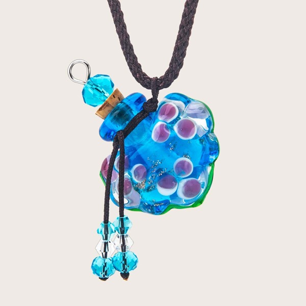 

Glass Bottle Charm Necklace, Multicolor