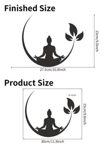 Meditate Pattern Wall Sticker, Black Wall Art Decal For Home Decor,Stickers,Wall Decal, Vinyl Decal For Home Decorations,Spring Decoration Items Refresh Your Home,Rama Decoration Stickers - Black - View 3