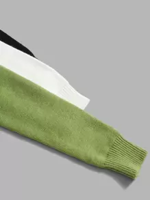 SHEIN Unity 3pcs Solid Round Neck Jumper - Multicolor - View 4