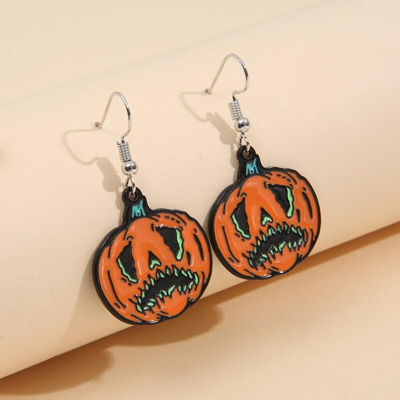 

Halloween Pumpkin Decor Drop Earrings, Multicolor
