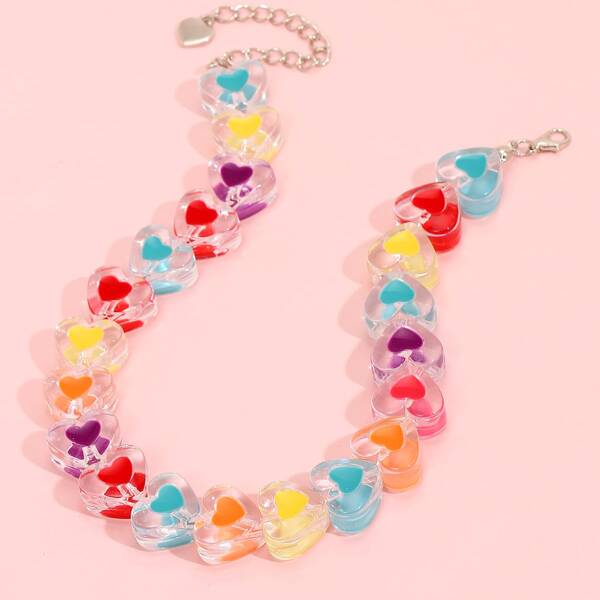 

Heart Beaded Necklace, Multicolor
