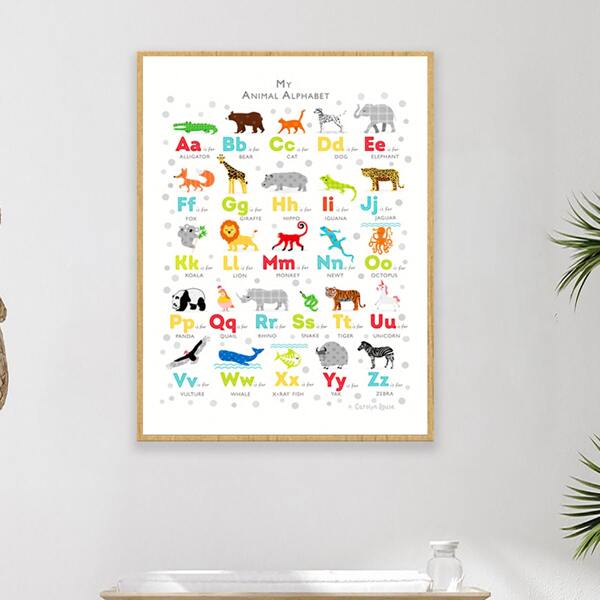 

Alphabet Print Unframed Painting, Multicolor