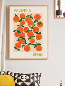 1pc Fruit Print Unframed Painting - Multicolor - View 2