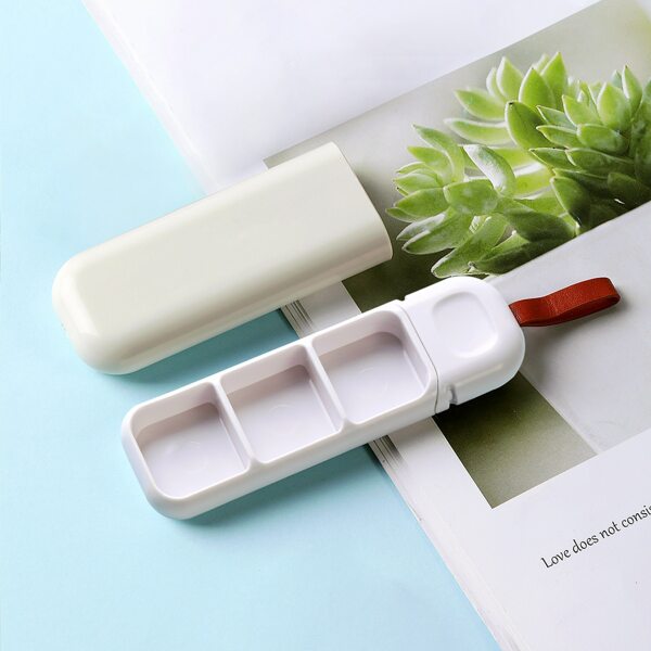 

1pc Portable Pill Storage Box, White