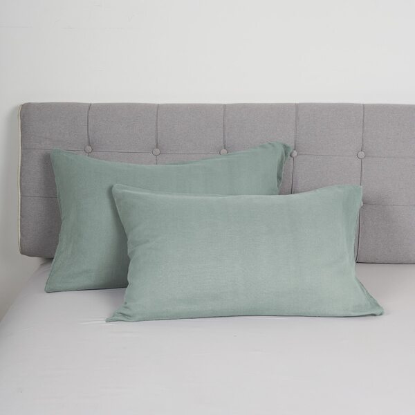 

1pair Solid Color Pillowcase Without Filler, Mint green