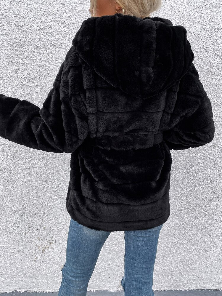 EMERY ROSE 素色自系帶外套 - 黑色 - 查看 2