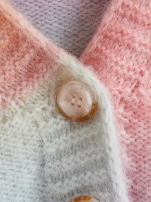 Girls Ombre Drop Shoulder Cable Knit Cardigan - Multicolor - View 3