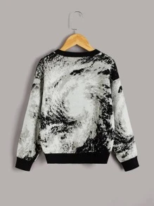 Cậu bé Tween Mẫu đồ họa Áo len - màu đen - Xem 2