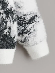 Teenager Jungen Pullover mit Grafik Muster, Drop Shoulder - Weiss - Übersicht 4