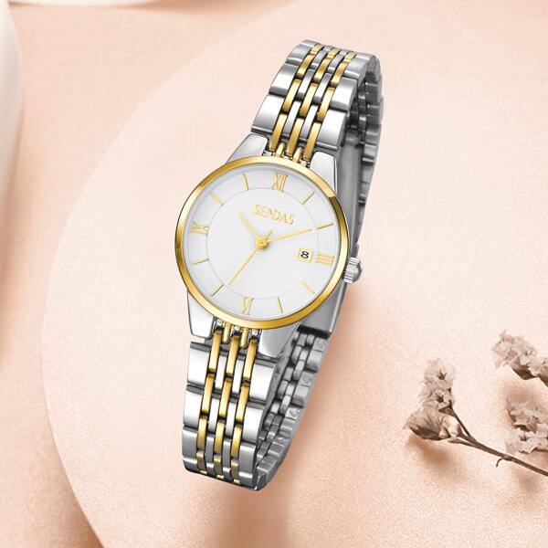 

Round Pointer Date Quartz Watch With Strap Remover