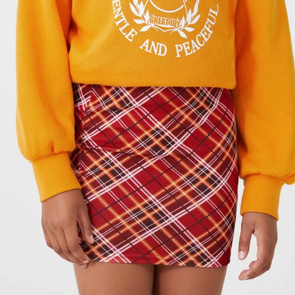 

Girls Tartan Print Skirt, Multicolor
