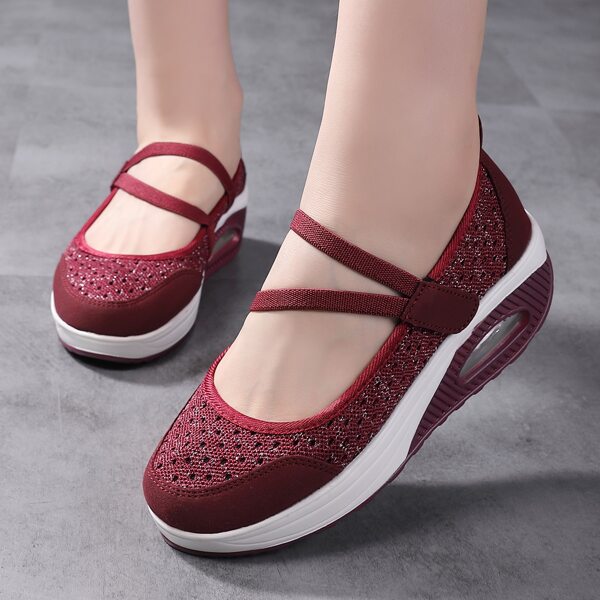 

Air Cushion Velcro Strap Sneakers, Burgundy
