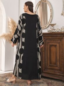 Modelyn 大碼條紋圖案和波點圖案連衣裙 - 彩色 - 查看 2