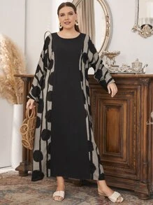 Modelyn 大碼條紋圖案和波點圖案連衣裙 - 彩色 - 查看 6