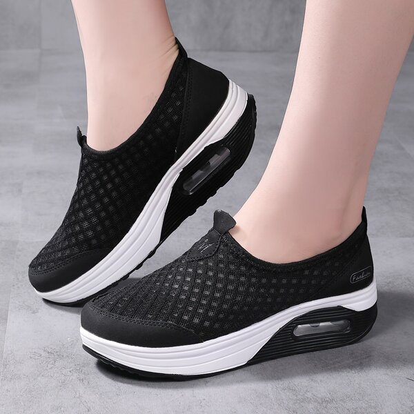 

Air Cushion Slip On Sneakers, Black