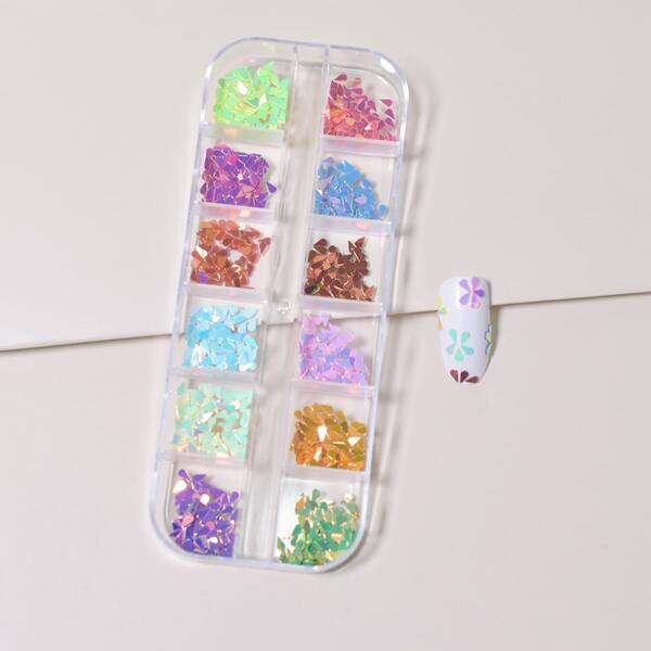

1box Colorful Sequin Nail Art Decoration, Multicolor