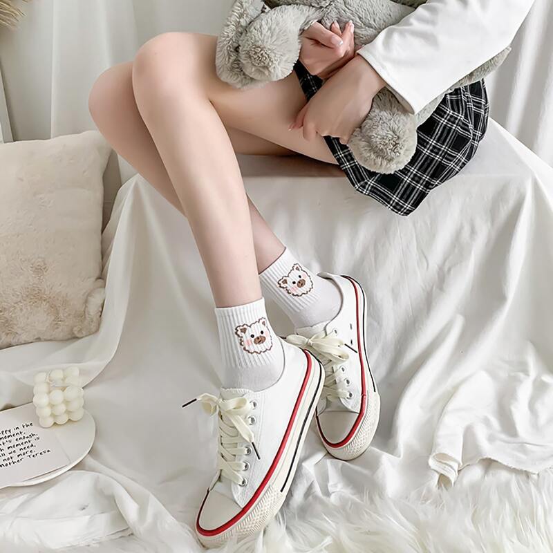 

5pairs Cartoon Print Crew Socks, Multicolor