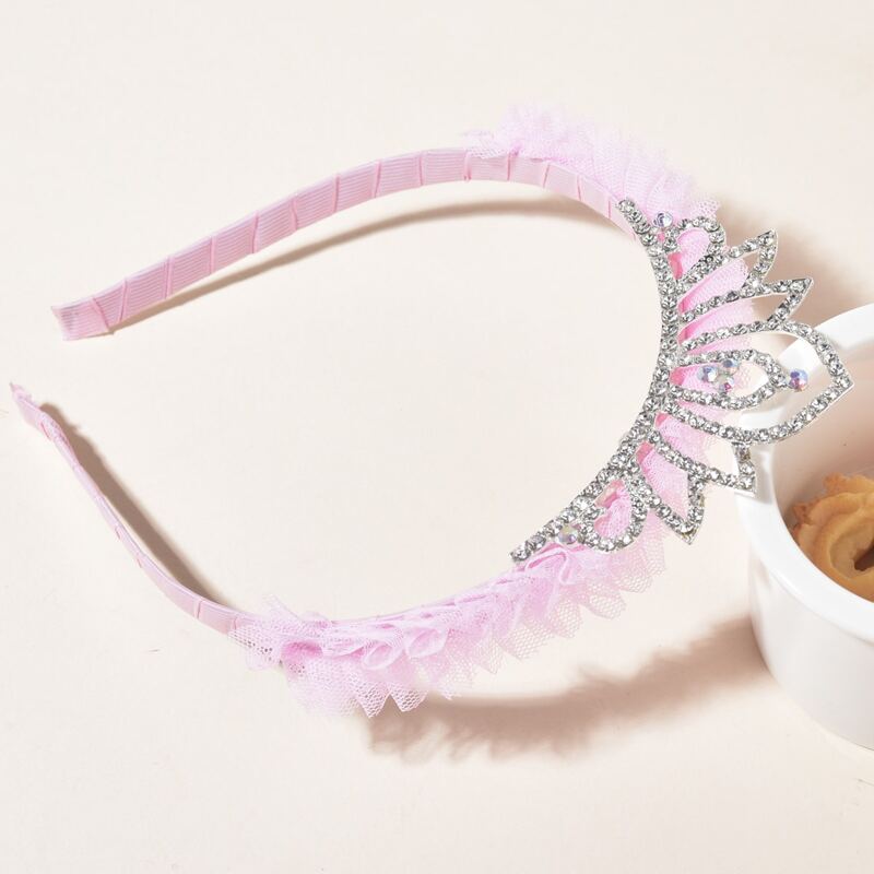 

Rhinestone Crown Decor Headband, Pink