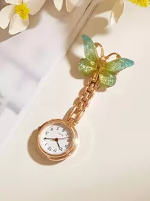 con mariposa Reloj cuarzo Broche - Oro rosa - Ver 1