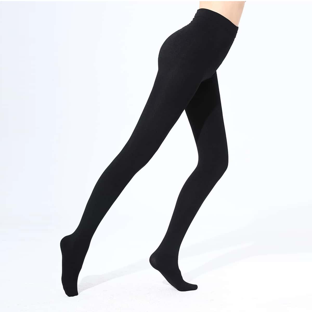 

Simple Solid Fluffy Tights, Black
