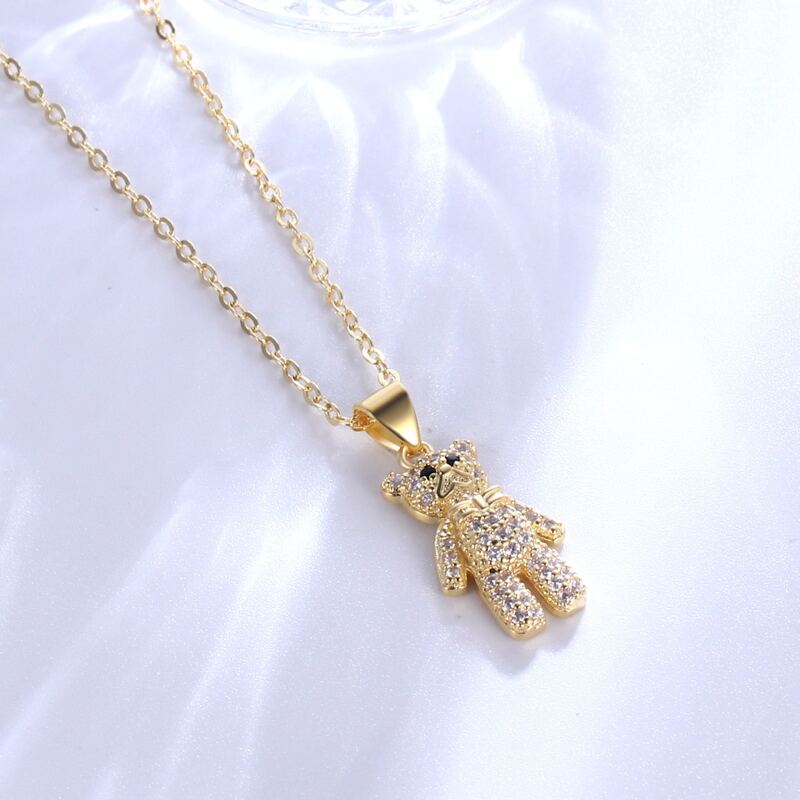 

Bear Pendant Necklace, Gold