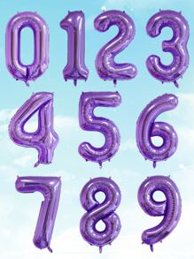 1pc 40inch Aluminum Digital Graphic Decorative Balloon, Purple Party Celebration Decoration Balloon - Purple - View 1