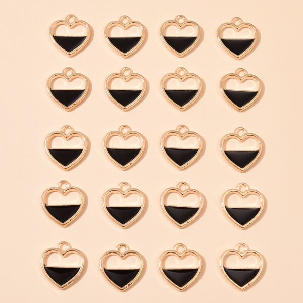 

20pcs Heart Decor DIY Jewelry Accessory, Multicolor