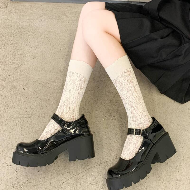 

Graphic Over The Calf Socks, White