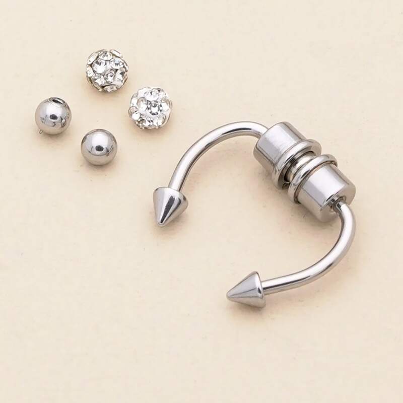 

1set Magnetic Nose Ring, Silver