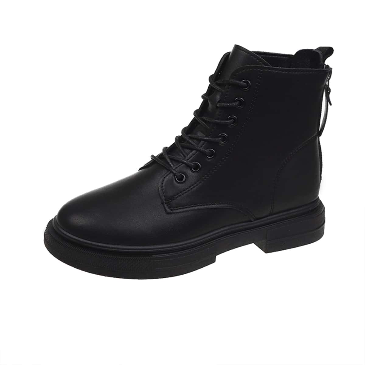 

Lace-up Front Combat Boots, Black