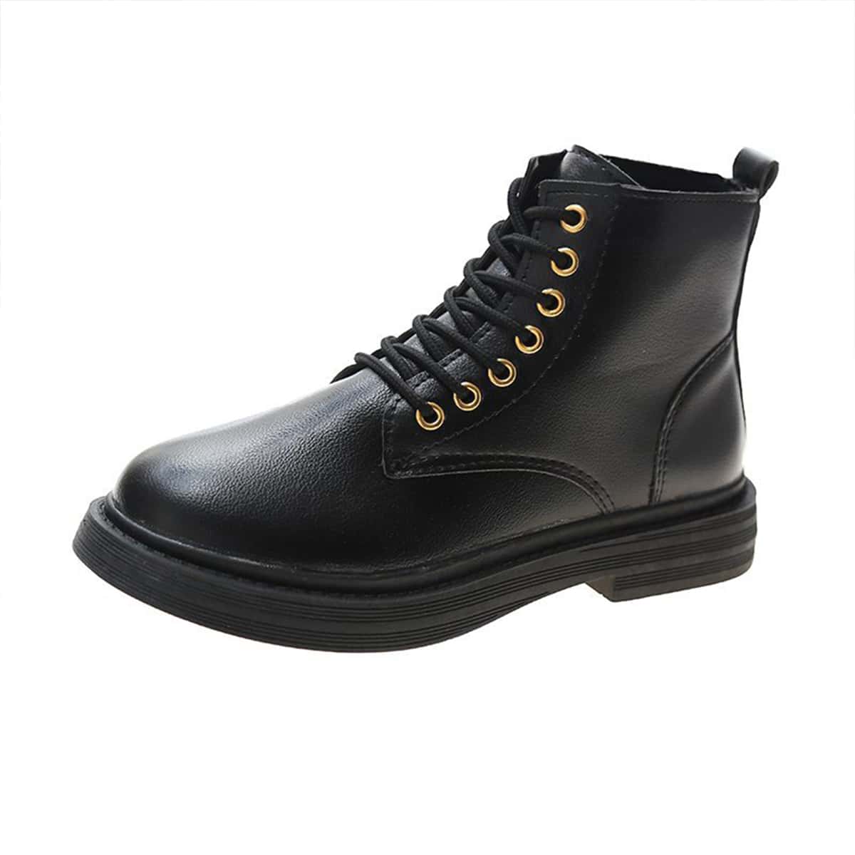 

Lace-up Front Combat Boots, Black
