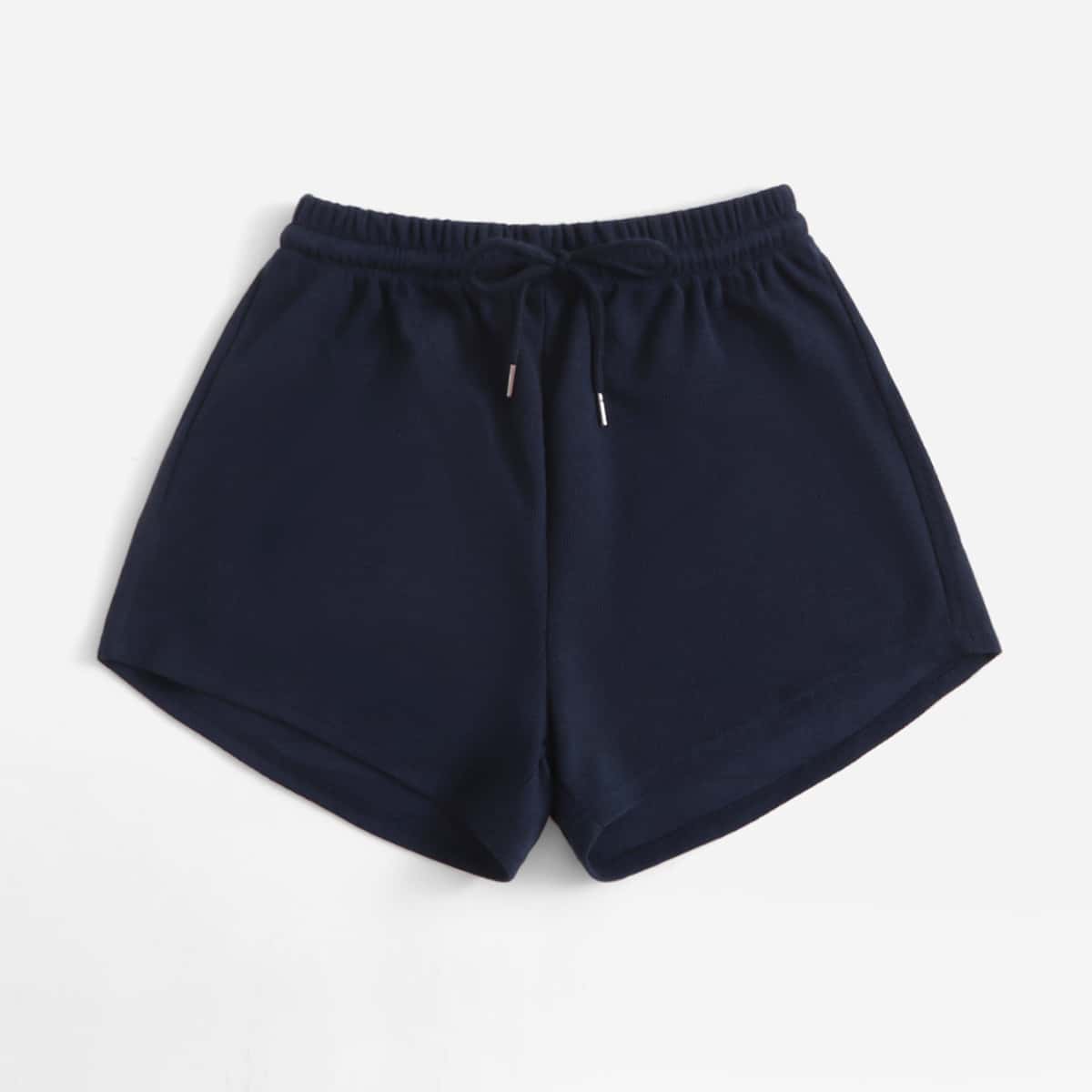 

Solid Drawstring Track Shorts, Navy blue