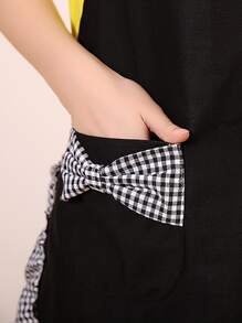 Plaid Ruffle Decor Apron