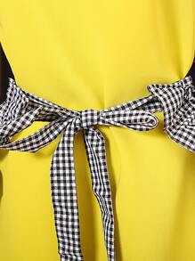 Plaid Ruffle Decor Apron