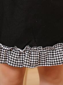 Plaid Ruffle Decor Apron