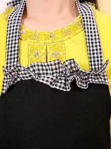 Plaid Ruffle Decor Apron