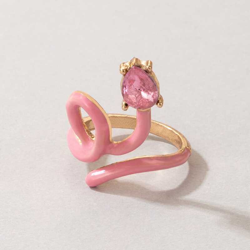 

Serpentine Design Ring, Pink