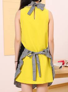 Plaid Ruffle Decor Apron