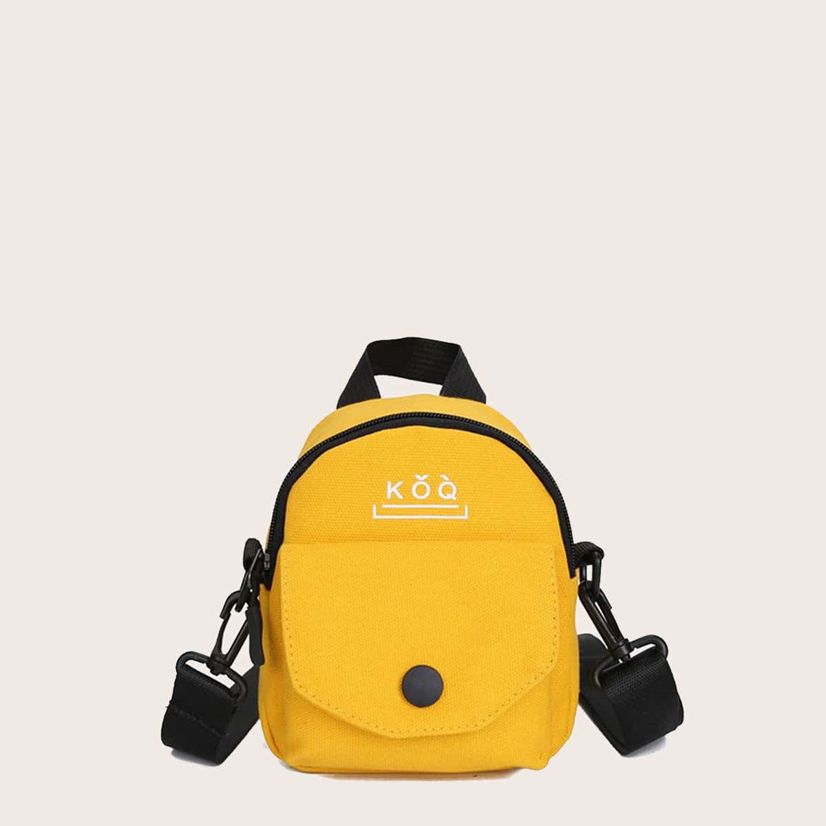 

Letter Graphic Crossbody Bag, Yellow