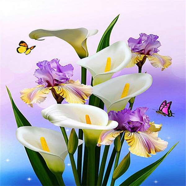

Floral Pattern Diamond Painting Without Frame, Multicolor