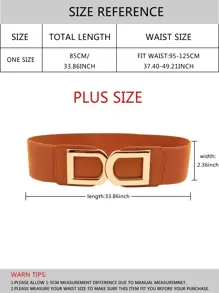 Plus Size Elastic Belt - Brown - View 8