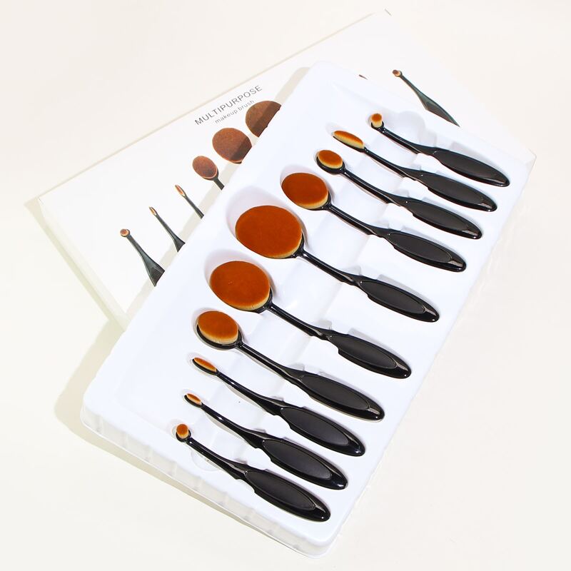 

10pcs Makeup Brush Set, Multicolor