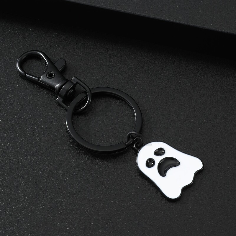 

Ghost Charm Keychain, Black and white