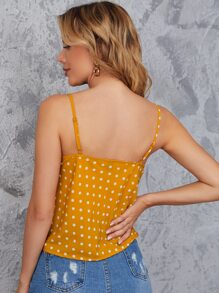 SHEIN Clasi Áo hai dây Chấm bi Giải trí - Màu vàng - Xem 2