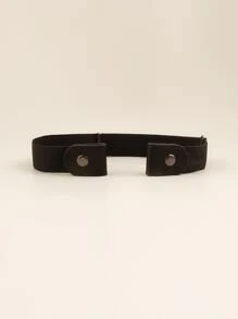 1 pieza Cinturón elástico casual sin hebilla, invisible para mujer, para otoño, Halloween - Negro - Ver 2