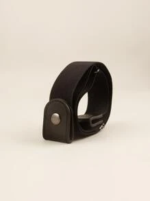 1 pieza Cinturón elástico casual sin hebilla, invisible para mujer, para otoño, Halloween - Negro - Ver 5