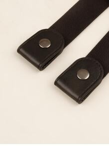 1 pieza Cinturón elástico casual sin hebilla, invisible para mujer, para otoño, Halloween - Negro - Ver 6