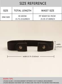 1 pieza Cinturón elástico casual sin hebilla, invisible para mujer, para otoño, Halloween - Negro - Ver 7